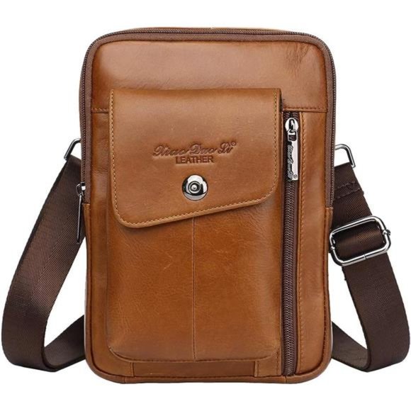 Other - Small Leather Sling Shoulder Bag Messenger Pack 03brown(s)